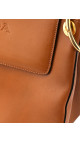 Prada Soft Calf Flap Shoulder Bag i karamellbrunt skinn