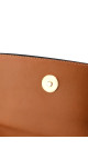 Prada Soft Calf Flap Shoulder Bag i karamellbrunt skinn