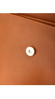 Prada Soft Calf Flap Shoulder Bag i karamellbrunt skinn