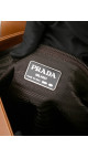 Prada Soft Calf Flap Shoulder Bag i karamellbrunt skinn