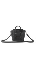 Céline Nano Luggage Tote i svart grained kalveskinn