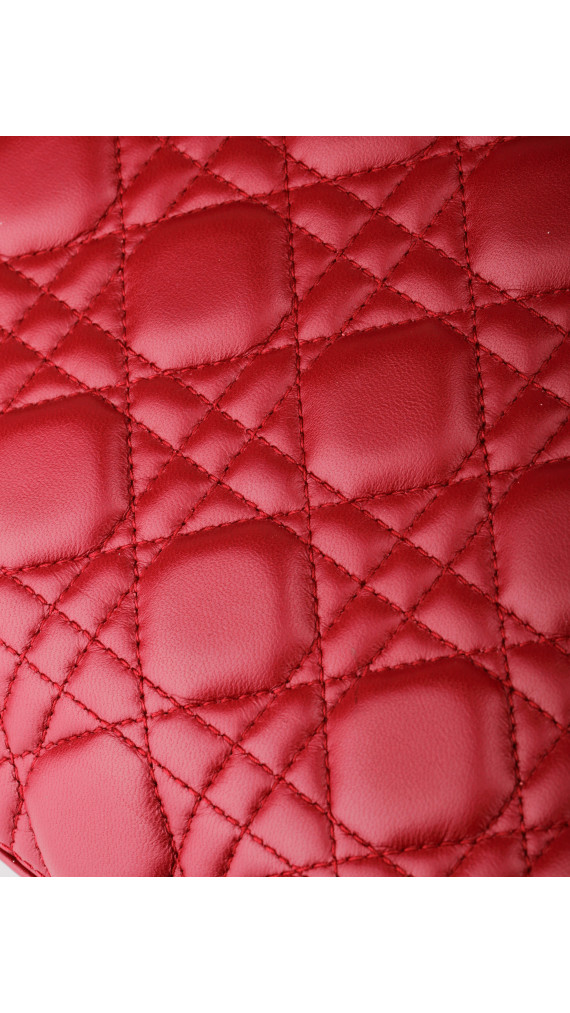 Christian Dior Lady Dior Medium Red Cannage Lambskin