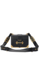 Prada Cahier Shoulder Bag i svart kalveskinn med antikk gullfarget hardware