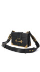 Prada Cahier Shoulder Bag i svart kalveskinn med antikk gullfarget hardware