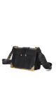 Prada Cahier Shoulder Bag i svart kalveskinn med antikk gullfarget hardware