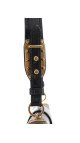 Prada Cahier Shoulder Bag i svart kalveskinn med antikk gullfarget hardware