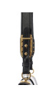 Prada Cahier Shoulder Bag i svart kalveskinn med antikk gullfarget hardware