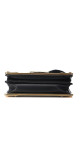 Prada Cahier Shoulder Bag i svart kalveskinn med antikk gullfarget hardware