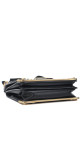 Prada Cahier Shoulder Bag i svart kalveskinn med antikk gullfarget hardware