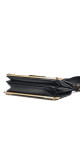 Prada Cahier Shoulder Bag i svart kalveskinn med antikk gullfarget hardware