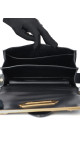 Prada Cahier Shoulder Bag i svart kalveskinn med antikk gullfarget hardware