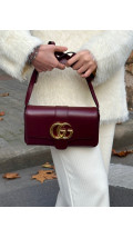 Gucci Arli Small Shoulder Bag i burgunderrødt skinn