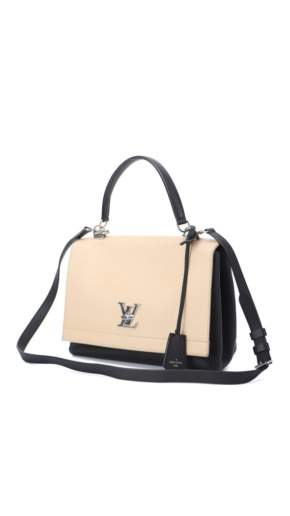 Louis Vuitton Lockme i to-tonet beige og svart shoulder bag