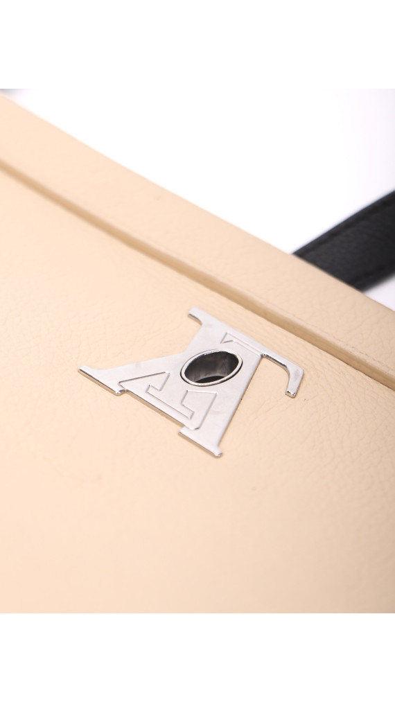 Louis Vuitton Lockme i to-tonet beige og svart shoulder bag