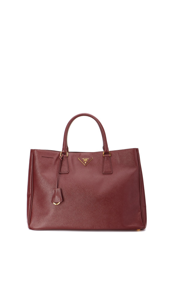 Prada Galleria Håndveske i burgund Saffiano-skinn