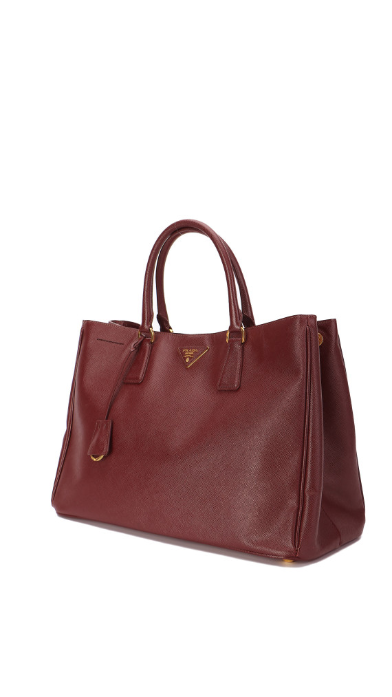 Prada Galleria Håndveske i burgund Saffiano-skinn