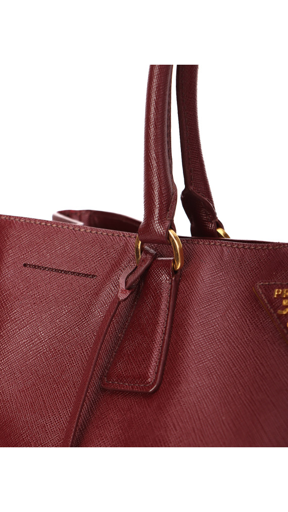 Prada Galleria Håndveske i burgund Saffiano-skinn