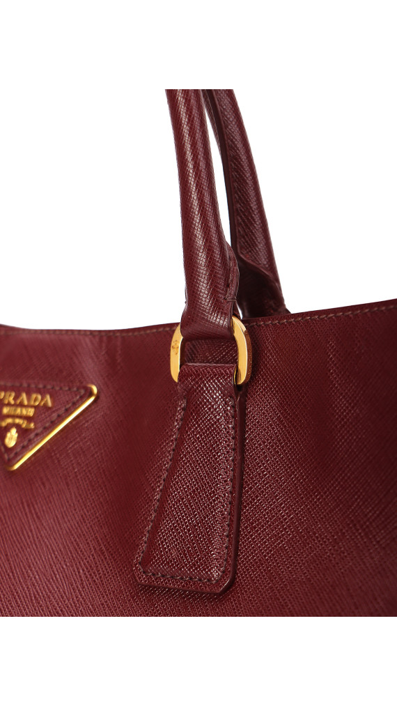 Prada Galleria Håndveske i burgund Saffiano-skinn