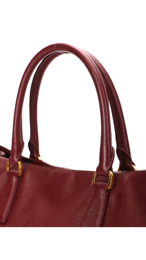 Prada Galleria Håndveske i burgund Saffiano-skinn
