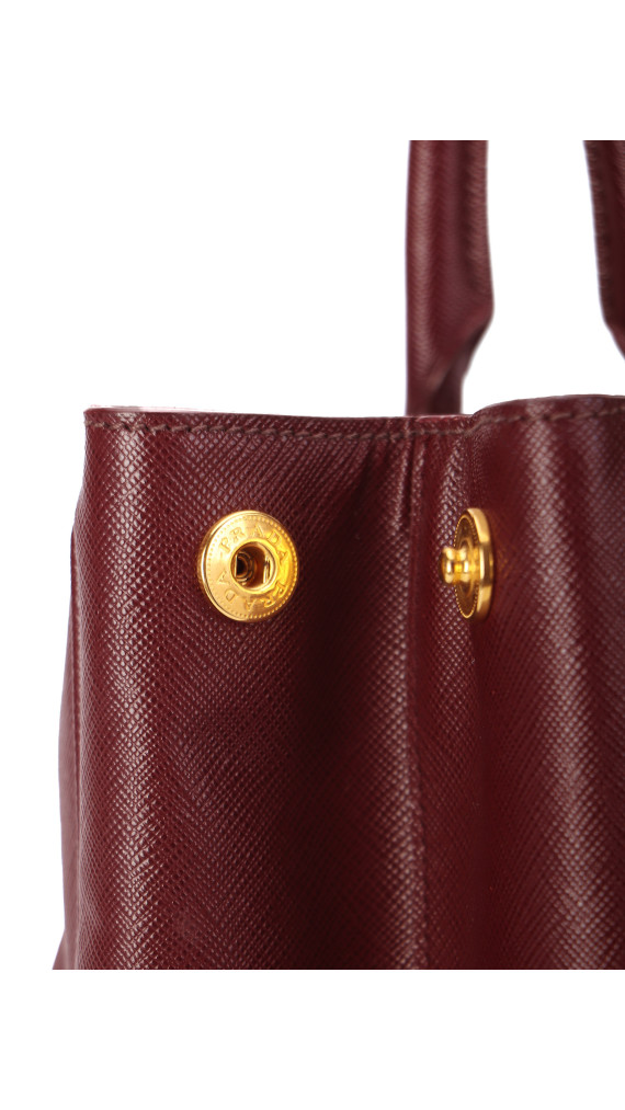 Prada Galleria Håndveske i burgund Saffiano-skinn