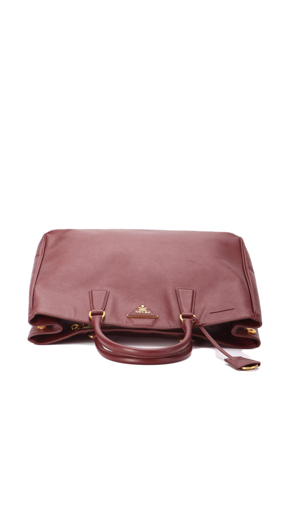 Prada Galleria Håndveske i burgund Saffiano-skinn