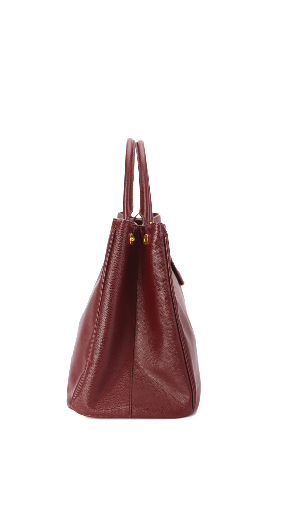 Prada Galleria Håndveske i burgund Saffiano-skinn