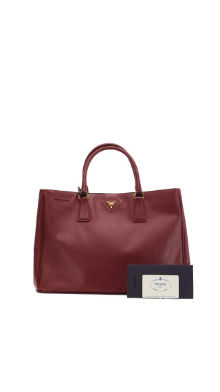Prada Galleria Håndveske i burgund Saffiano-skinn