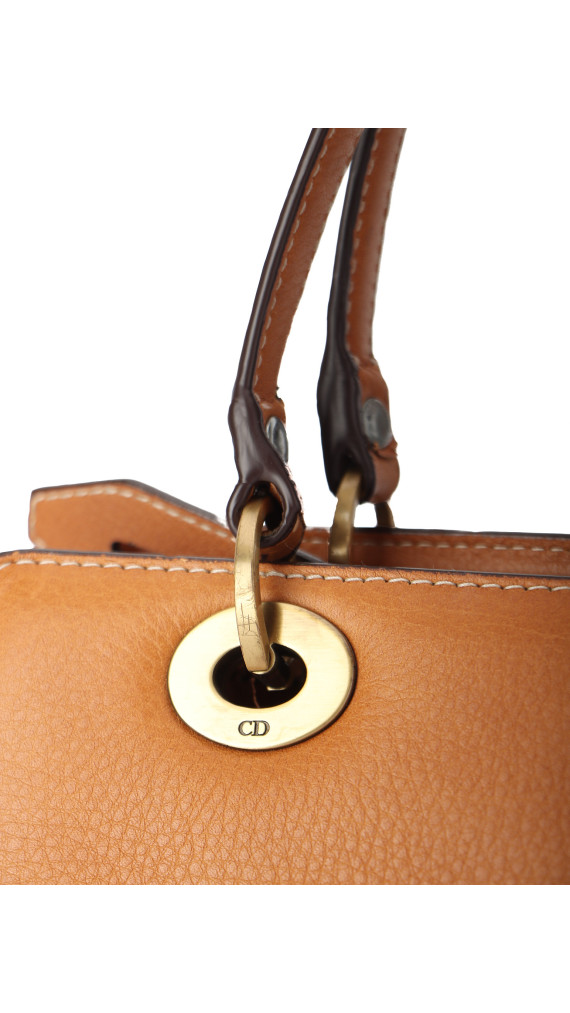 Christian Dior East West Lady Dior i brown kalveskinn