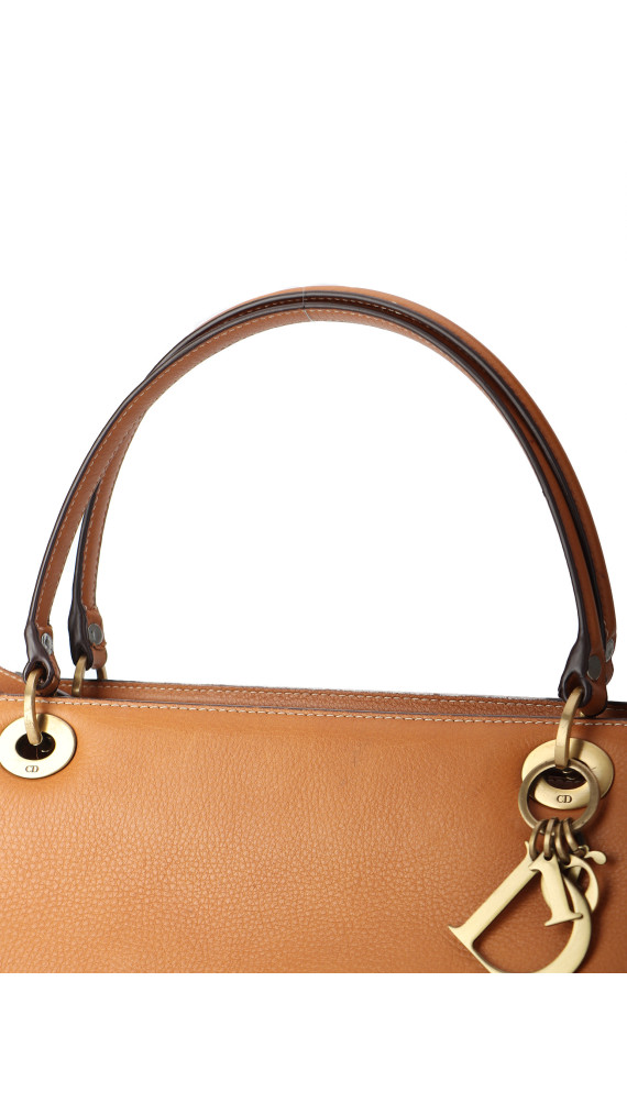 Christian Dior East West Lady Dior i brown kalveskinn