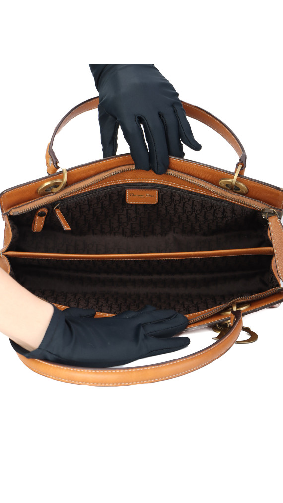 Christian Dior East West Lady Dior i brown kalveskinn