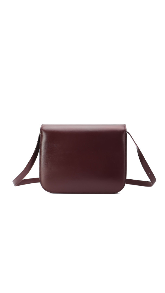 Celine Classic Box Bag i burgundy kalveskinn