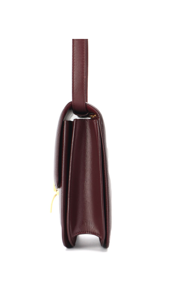 Celine Classic Box Bag i burgundy kalveskinn