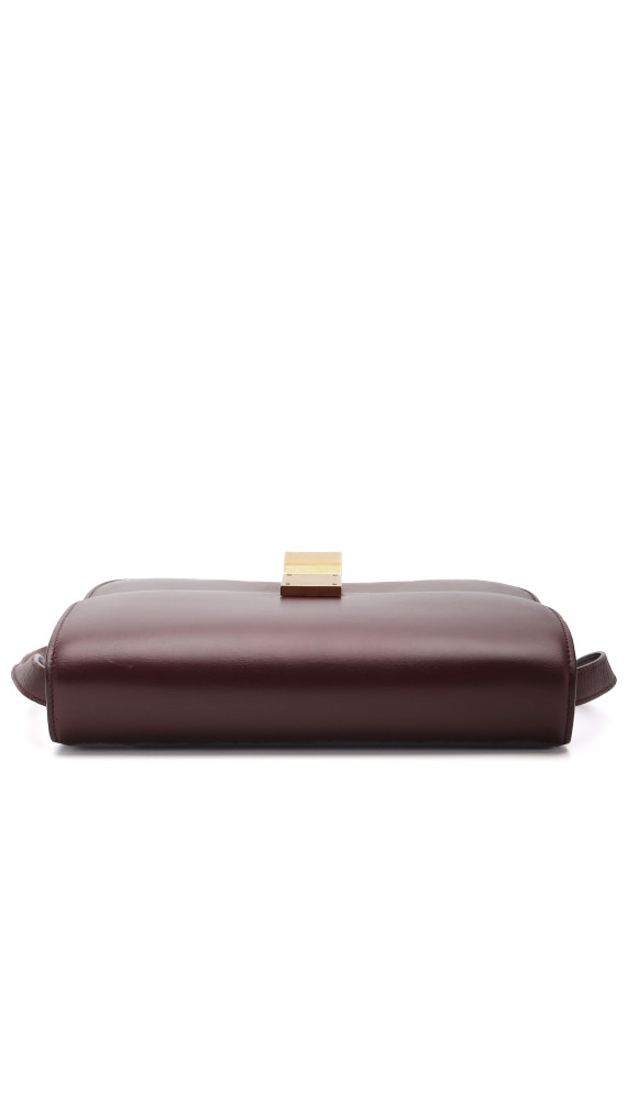Celine Classic Box Bag i burgundy kalveskinn