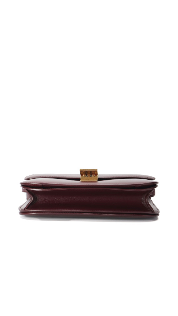 Celine Classic Box Bag i burgundy kalveskinn