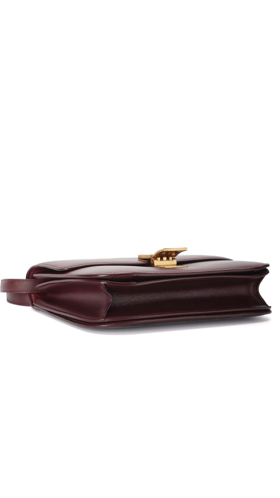 Celine Classic Box Bag i burgundy kalveskinn