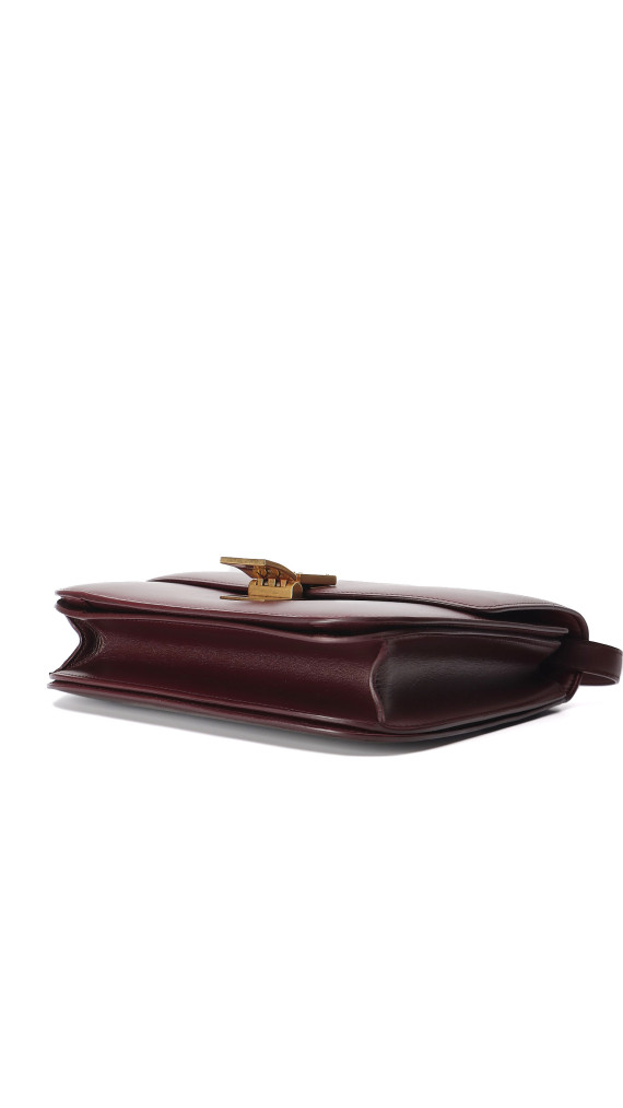 Celine Classic Box Bag i burgundy kalveskinn