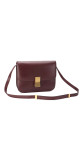 Celine Classic Box Bag i burgundy kalveskinn