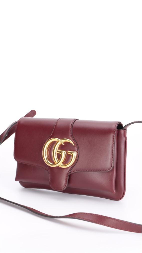 Gucci Arli Shoulder Bag - Burgundy Smooth Clafskin