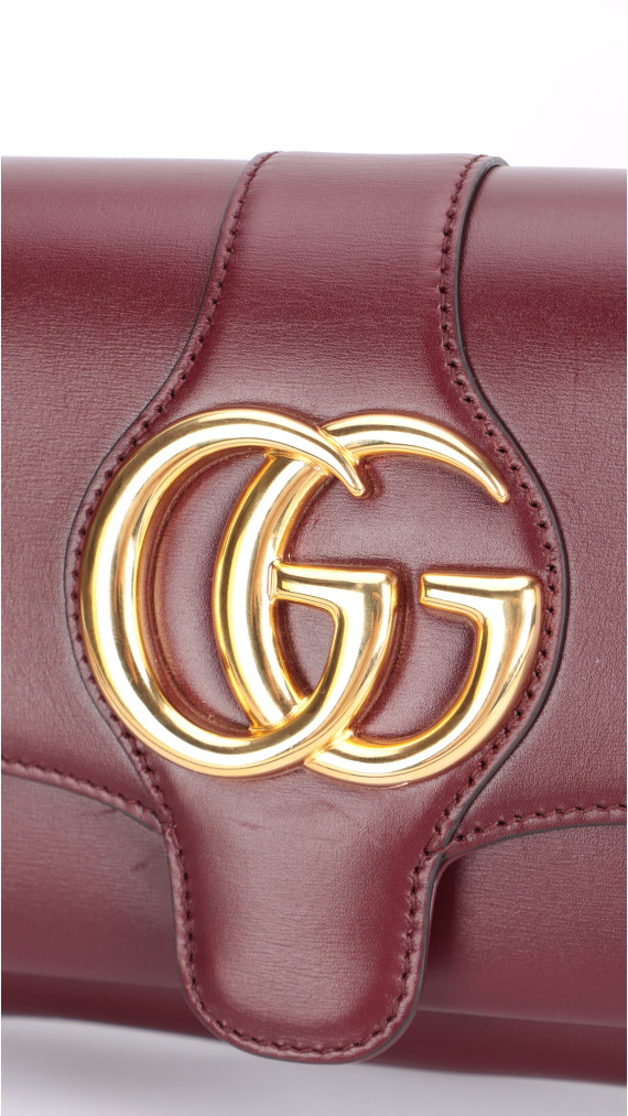 Gucci Arli Shoulder Bag - Burgundy Smooth Clafskin