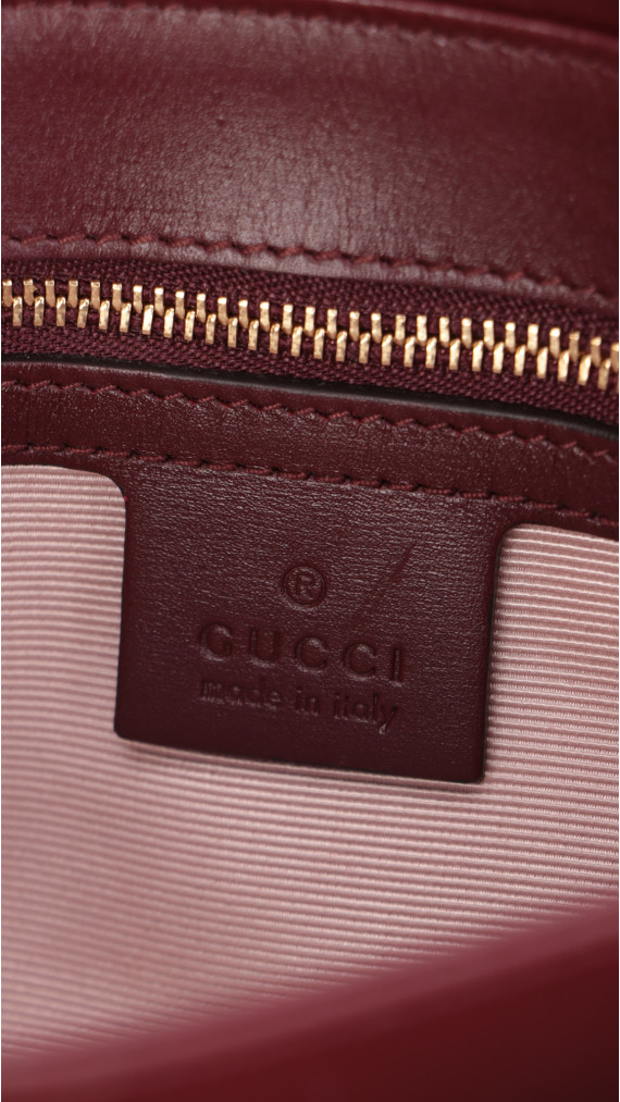 Gucci Arli Shoulder Bag - Burgundy Smooth Clafskin