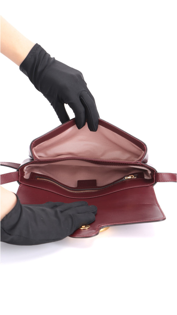 Gucci Arli Shoulder Bag - Burgundy Smooth Clafskin