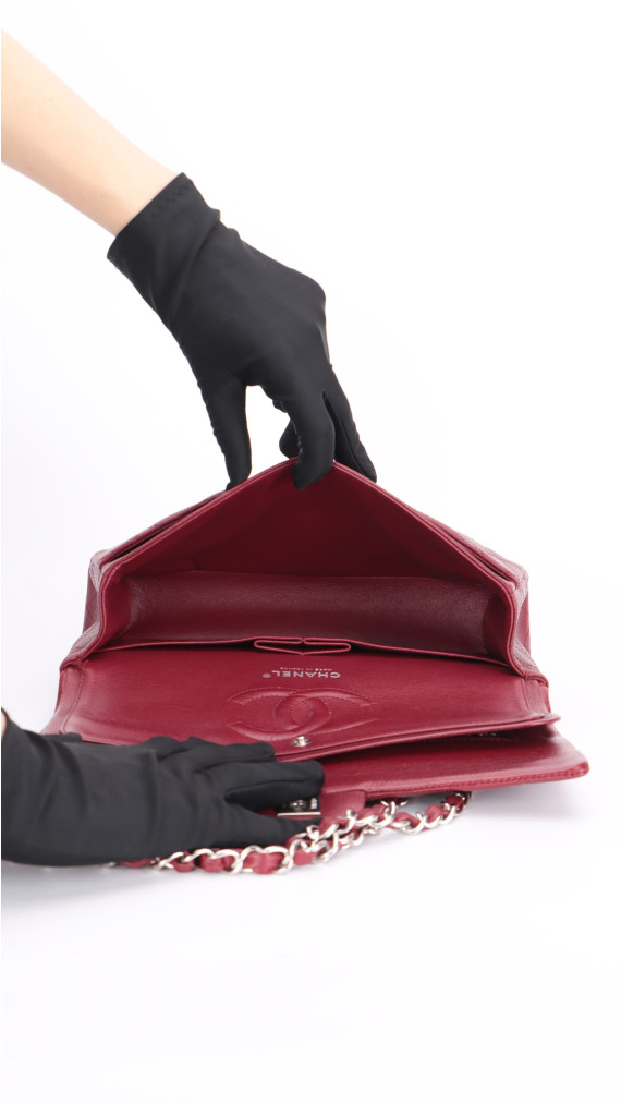 Chanel Classic Double Flap Medium - Burgundy Caviar Leather