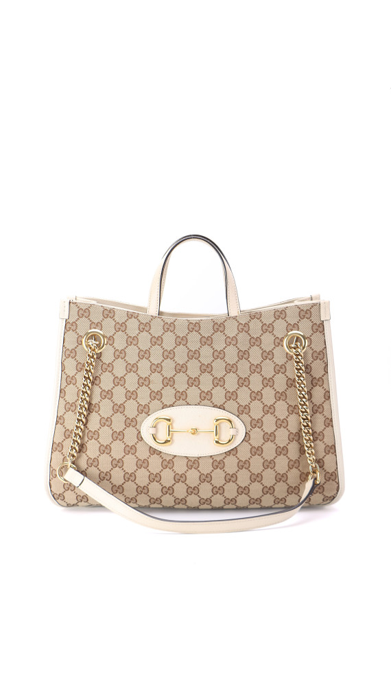 Gucci Horsebit Chain Tote Bag - Brown GG Canvas