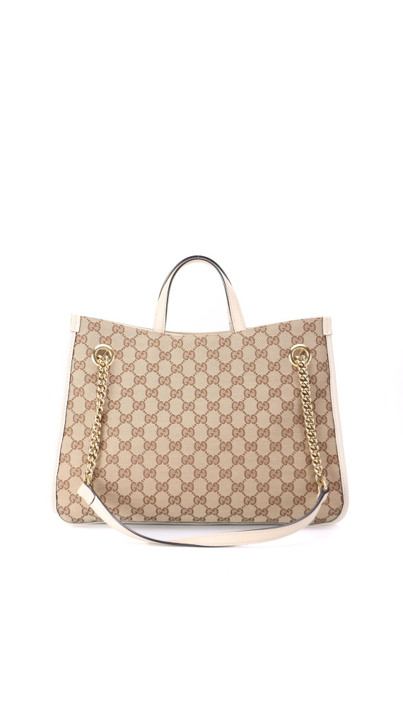 Gucci Horsebit Chain Tote Bag - Brown GG Canvas