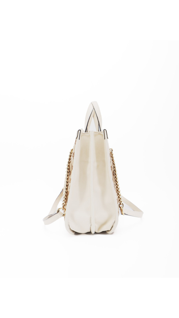 Gucci Horsebit Chain Tote Bag - Brown GG Canvas