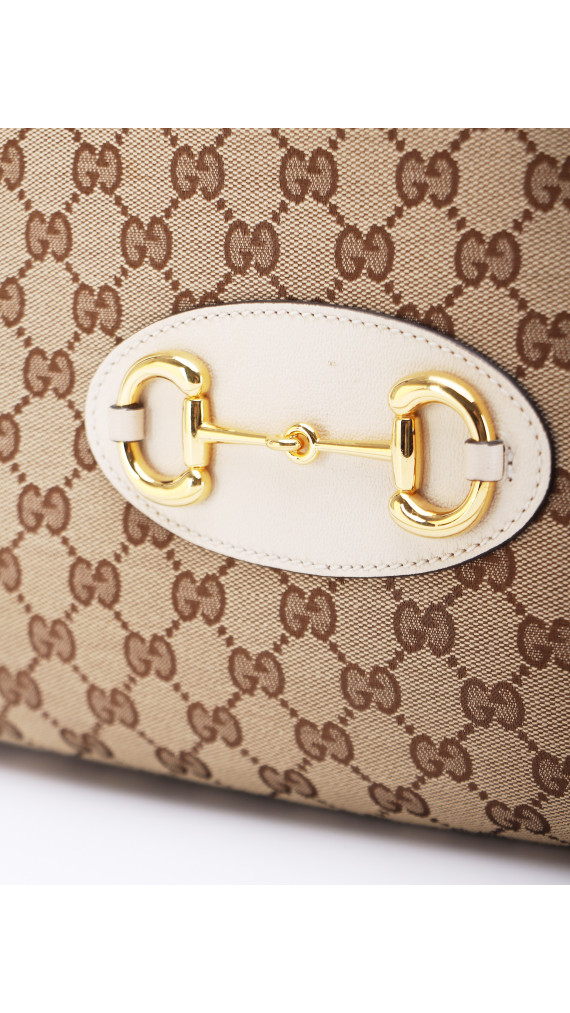 Gucci Horsebit Chain Tote Bag - Brown GG Canvas