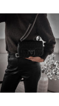 Prada Gaufre Nappa Chain Shoulder Bag Black