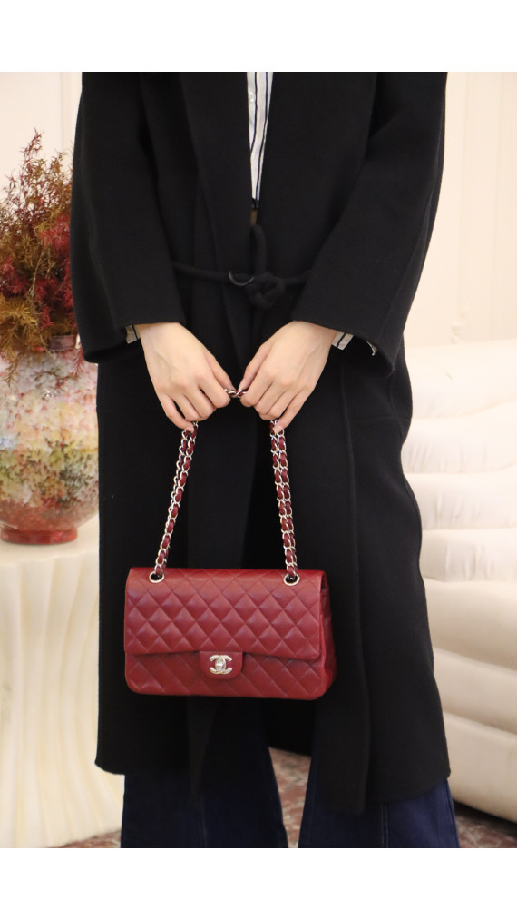 Chanel Classic Double Flap Medium - Burgundy Caviar Leather