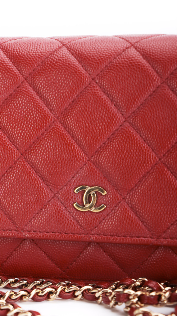 Chanel Wallet On Chain - Red Caviar Leather