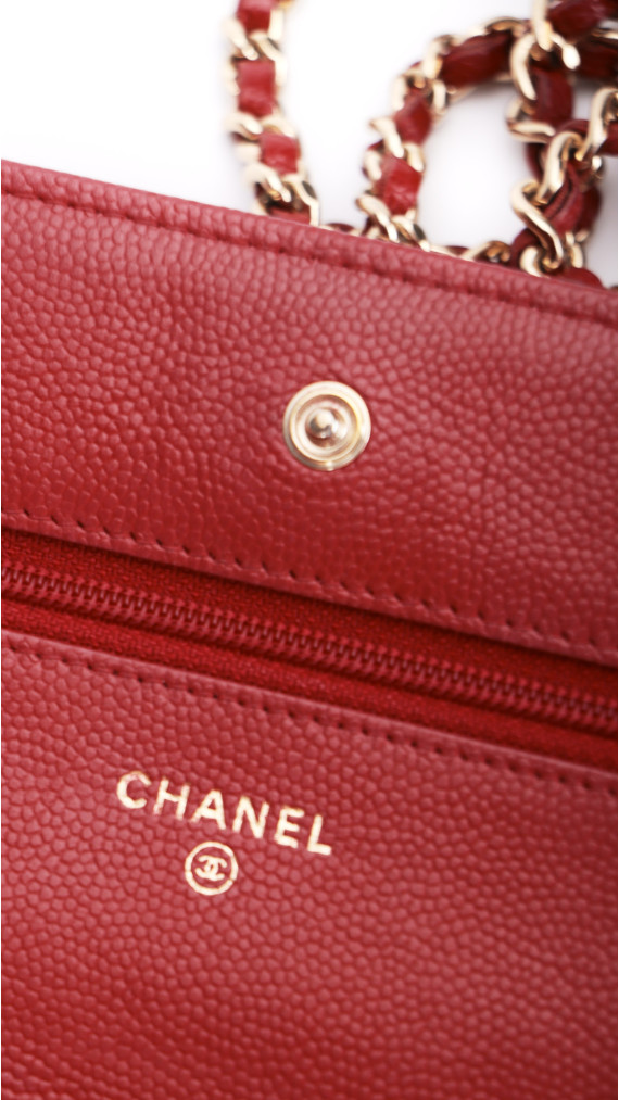 Chanel Wallet On Chain - Red Caviar Leather